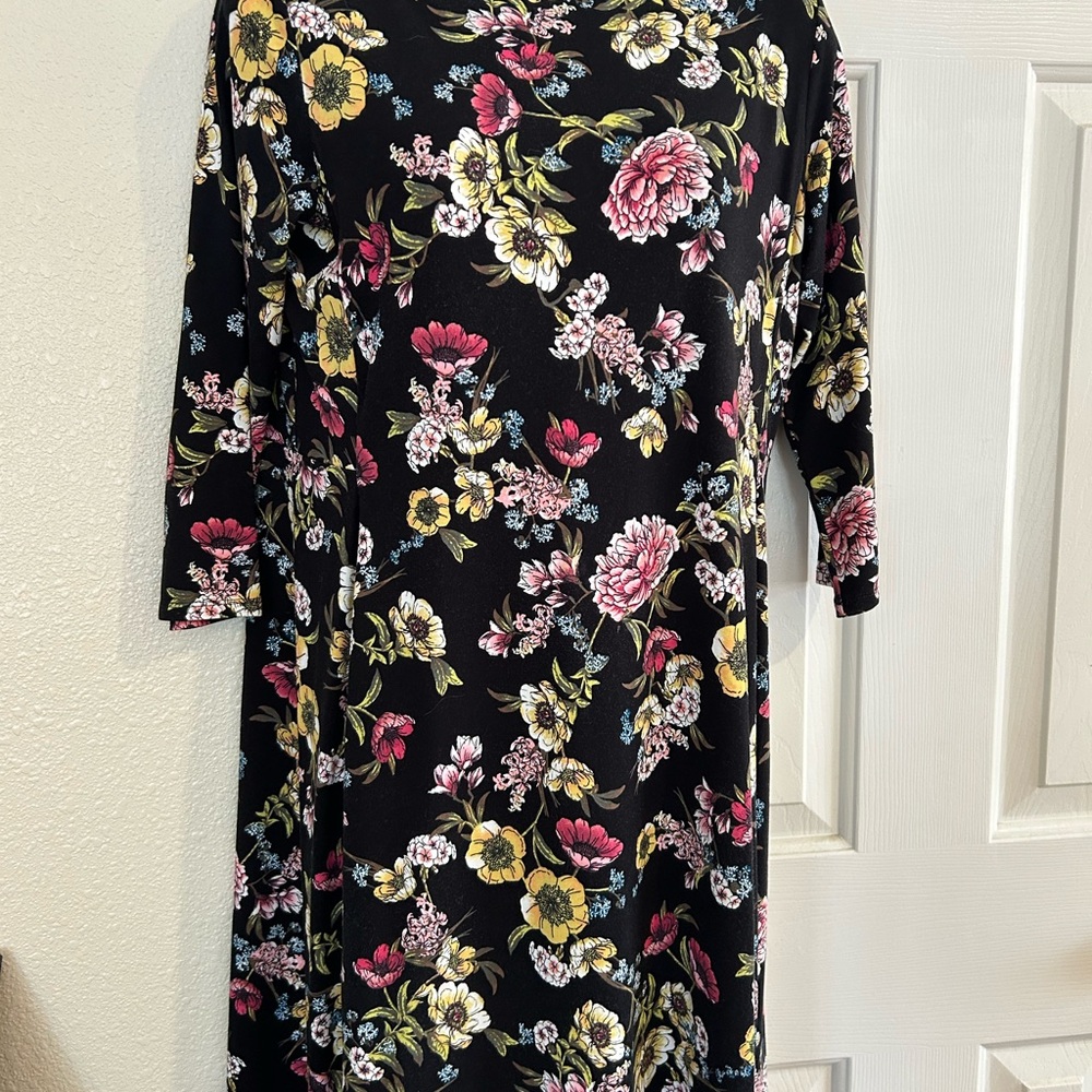 J. Jill Casual Pink and Yellow Dolman Sleeve Dress
